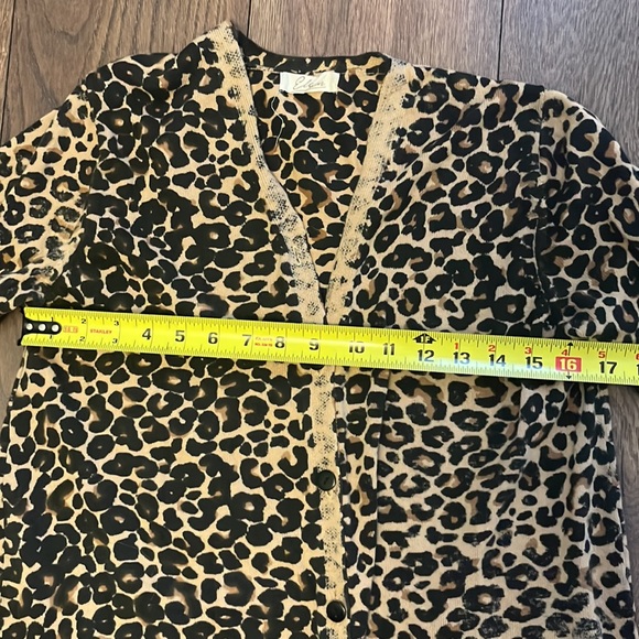 Elan cheetah print cardigan size medium - Picture 5 of 8
